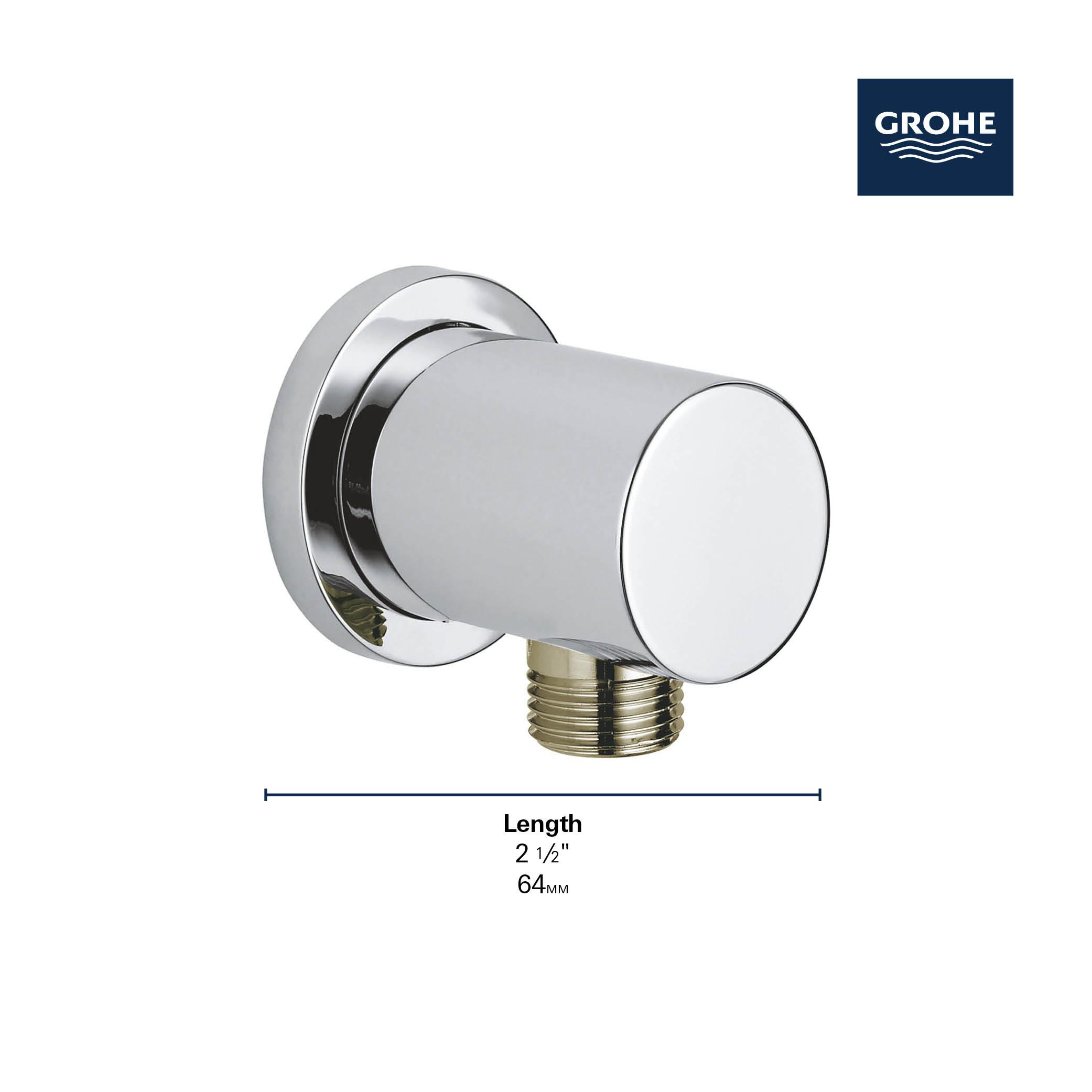 GROHE 266352430 26635 Rainshower Wall Union, 1/2 in Nominal, NPT End Style, Metal, Import