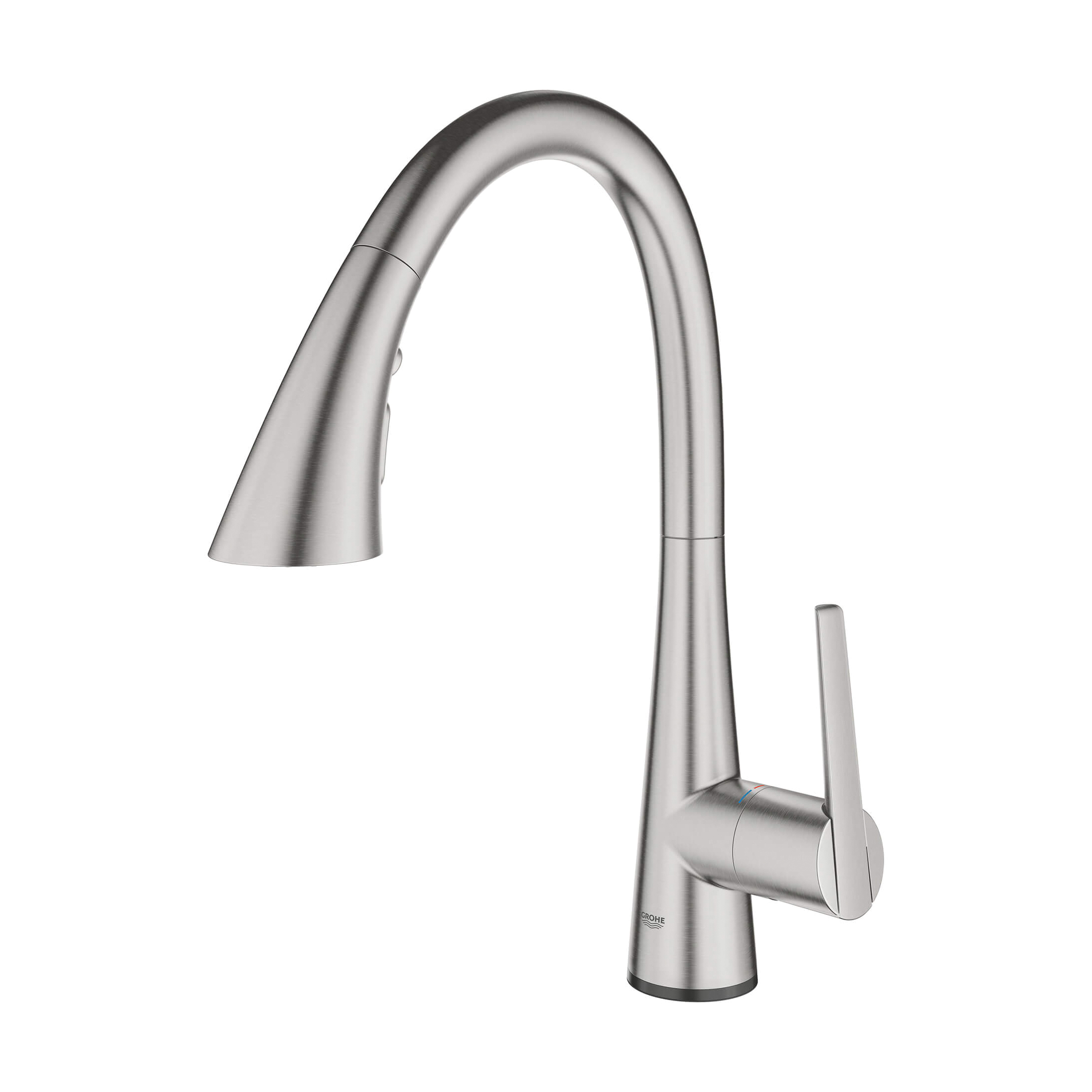 GROHE 30205DC2 30205_2 Zedra Pull-Down Kitchen Faucet, 1.75 gpm Flow Rate, Supersteel, 1 Handles, 1 Faucet Holes, Residential