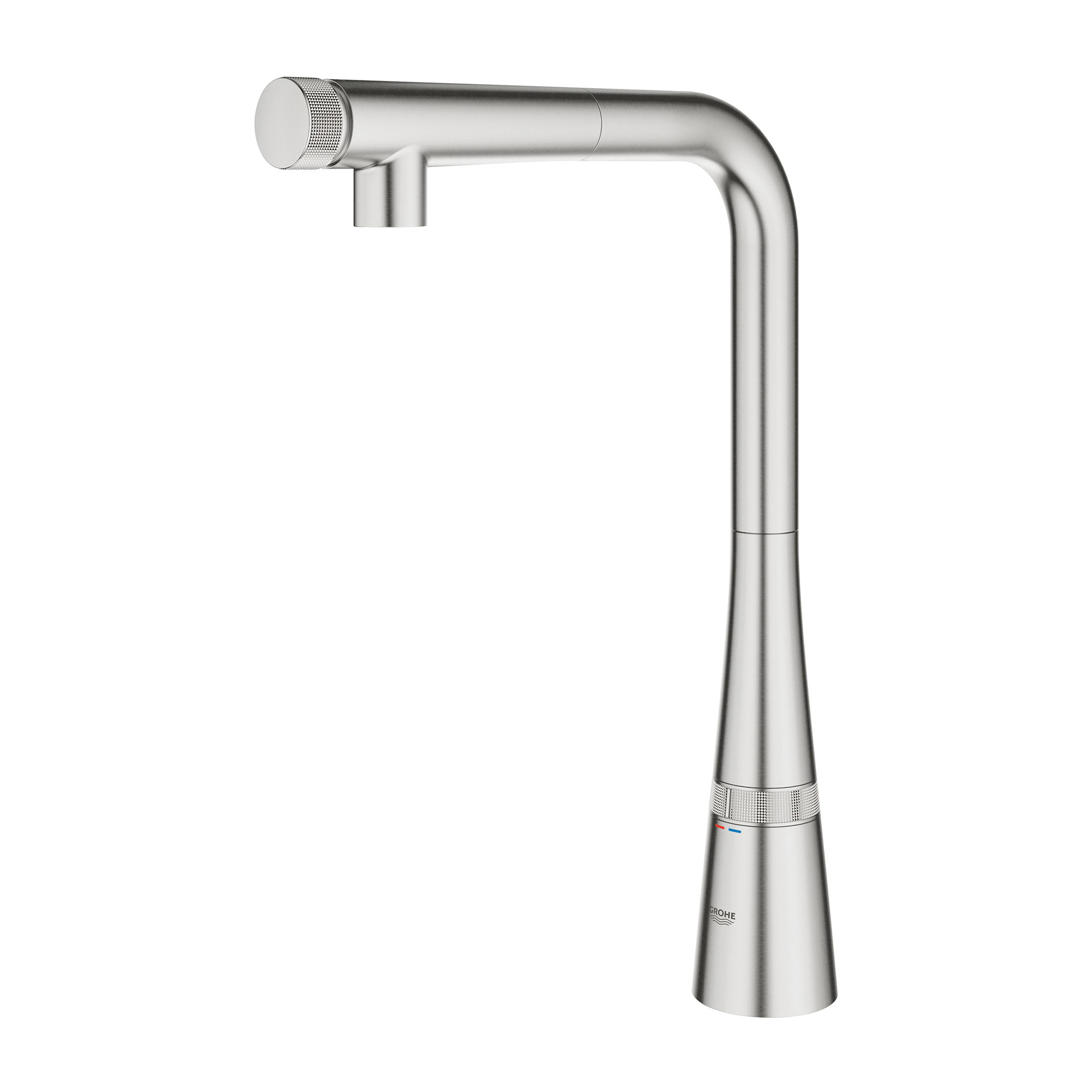 GROHE 31559DC2 31559_2 Ladylux® SmartControl Pull-Out Kitchen Faucet, Residential, 1.75 gpm Flow Rate, Swivel Spout, Supersteel, 1 Faucet Hole