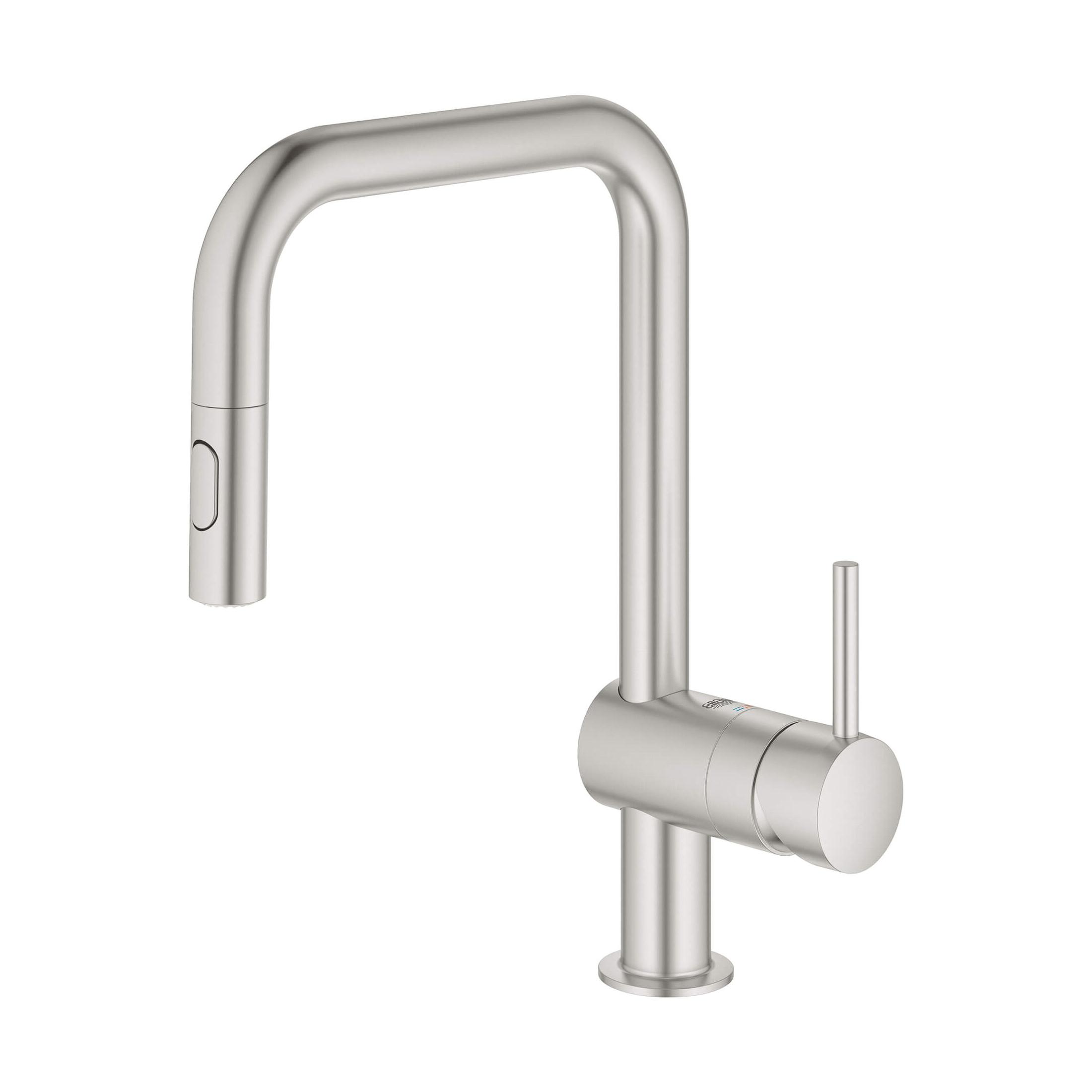 GROHE 32319DC3 32319_3 Minta® Pull-Down Kitchen Faucet, Residential, 1.75 gpm Flow Rate, Swivel Spout, Supersteel, 1 Handle, 1 Faucet Hole