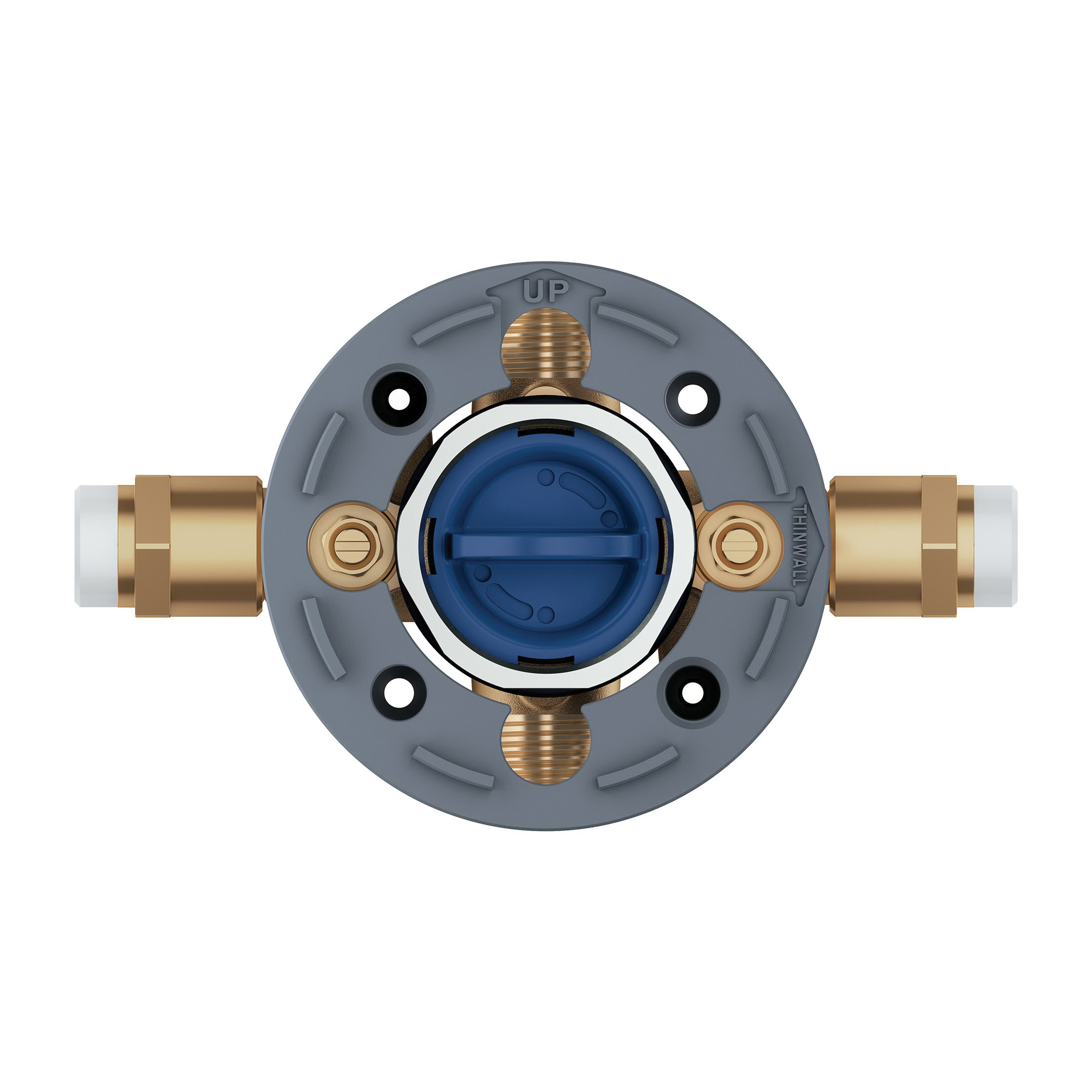 GROHE 35114000 35114_0 Pressure Balanced Rough-In Valve With Flush Plug and Service Stop, 1/2 in CPVC Inlet x CPVC Outlet, 200 psi Air/300 psi Water Pressure, DZR Brass Body, Import