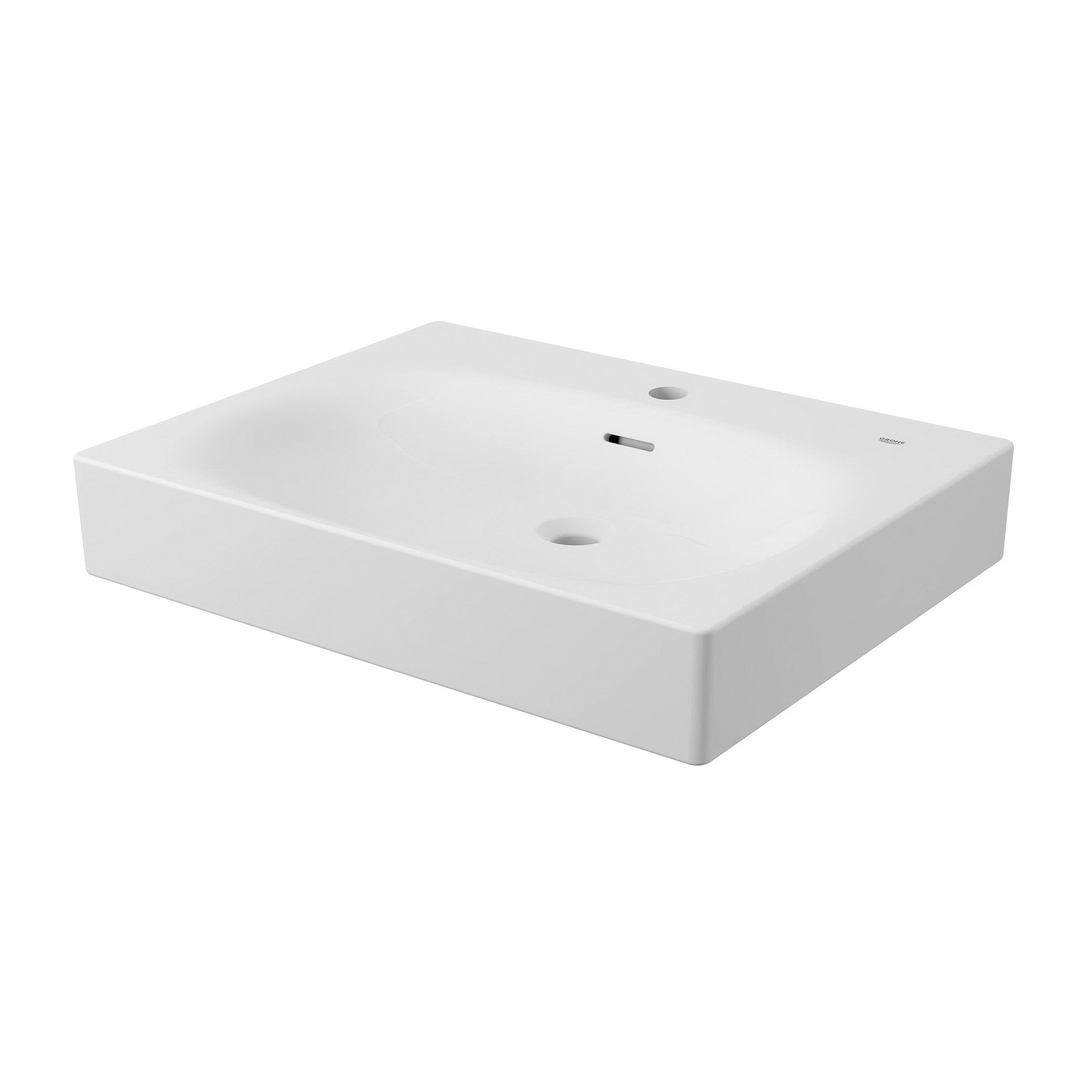 GROHE 39656000 39656_0 Eurocube® Bathroom Sink, 19-1/16 in L x 22-3/8 in W x 5-7/16 in H, Wall Mount, Alpine White