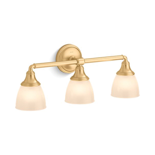 Kohler® 10572-2GL 10572 Devonshire® Light Sconce, Brushed Moderne Brass Housing, (3) Lamps