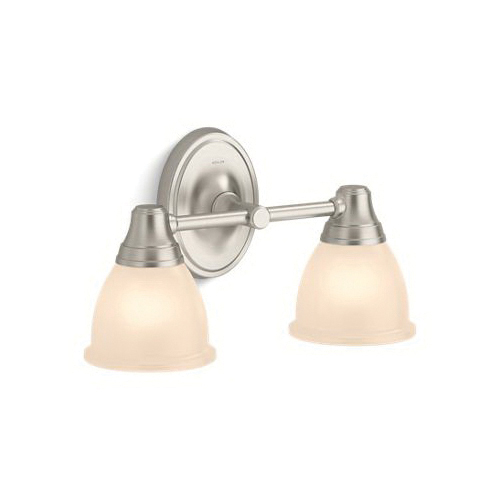 Kohler® 11366-BNL 11366 Forte® Dimmable Bathroom Sconce, 120 VAC, Brushed Nickel Housing, (2) Lamps
