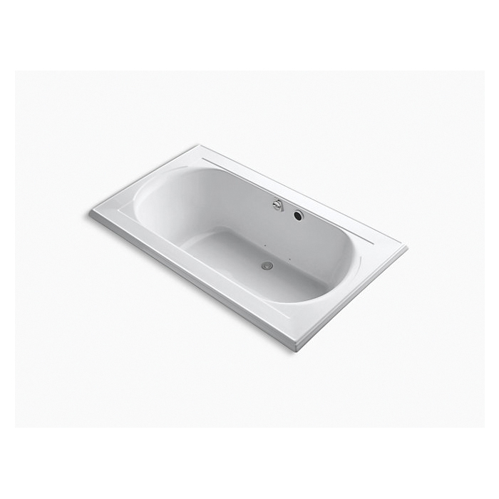 Kohler® 1418-GH-0 Memoirs® Heated Air Bathtub, BubbleMassage™, 72 in L x 42 in W, Center Rear Drain, White