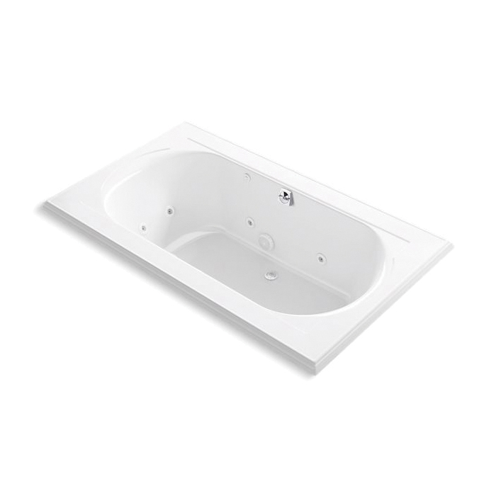 Kohler® 1418-JH-0 Memoirs® Bathtub, Whirlpool, Rectangular Shape, 72 in L x 42 in W, Center Rear Drain, White
