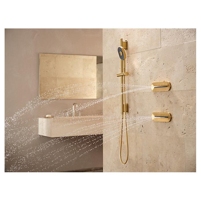 Kohler® 26300-BN Statement™ 1-Function Oblong Vichy Body Spray, Number of Spray Type: 14, Massage Spray, 2.5 gpm Max Flow, Oval Head, Semi-Recessed Mount