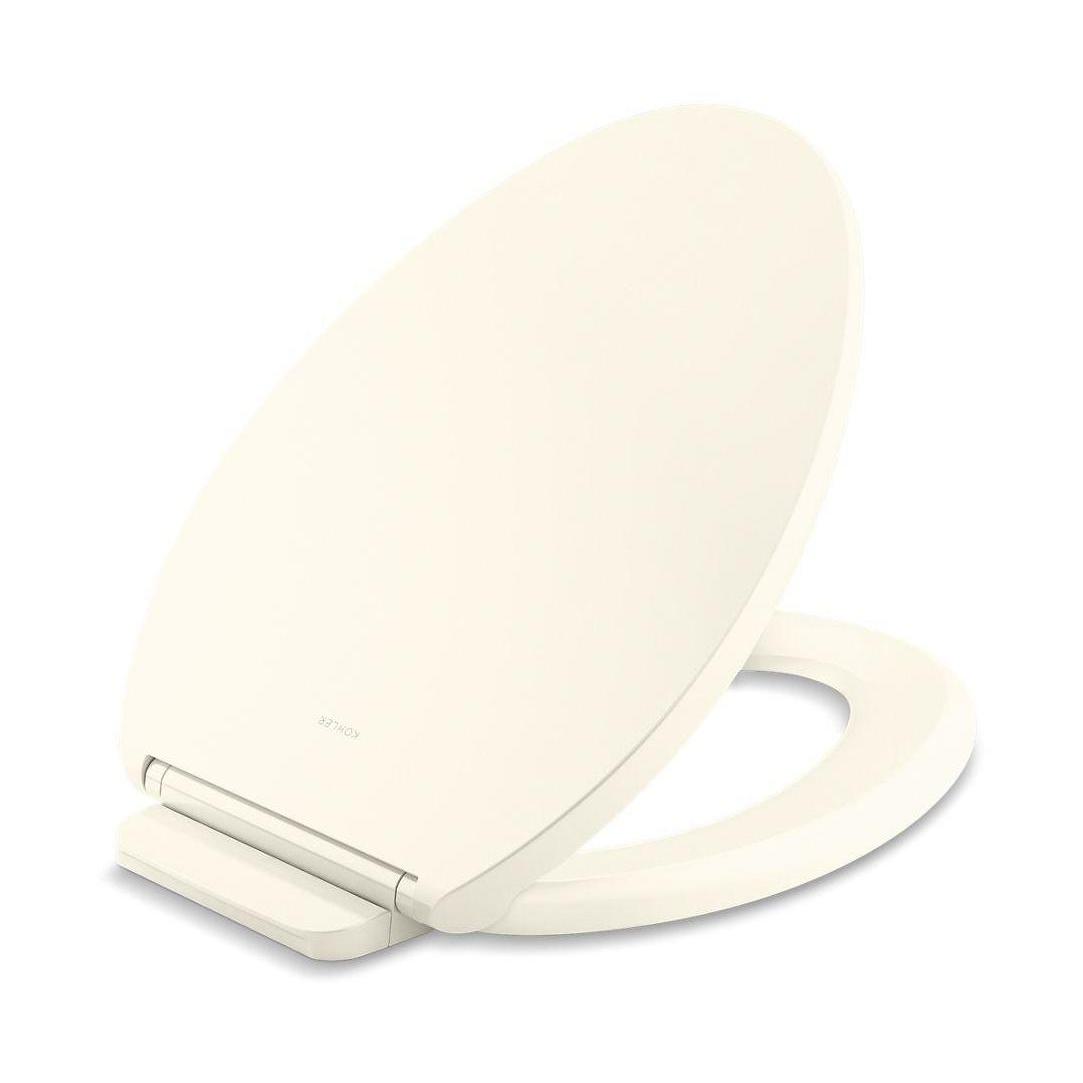 Kohler® 27331-96 27331 Toilet Seat, Glissade®, Elongated Bowl, Closed Front, Biscuit, Quiet-Close™ Hinge