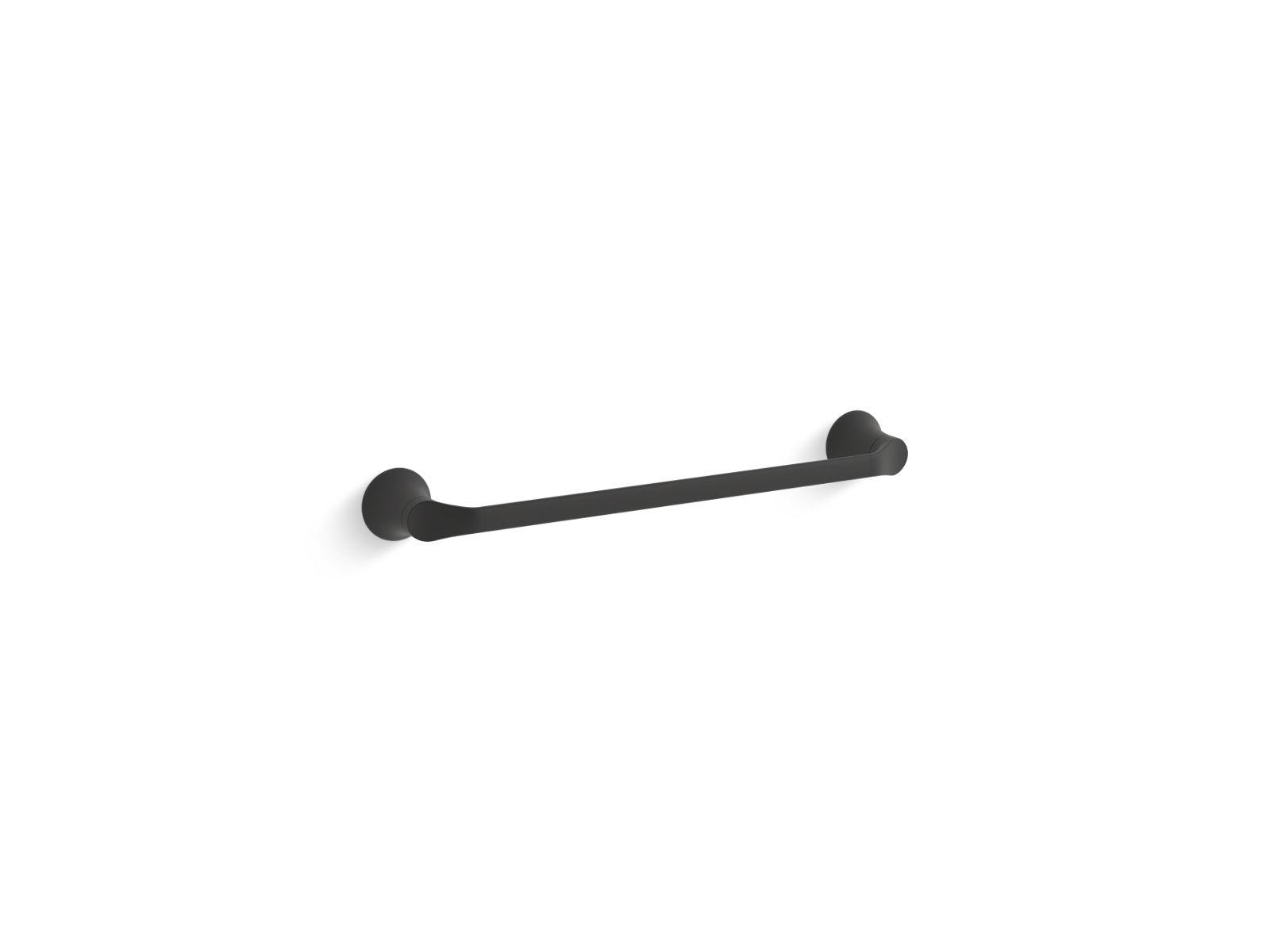 Kohler® 27393-BL 27393 Simplice® Towel Bar, 18 in L Bar, 2-7/16 in OAH 3-5/16 in OAD, Zinc