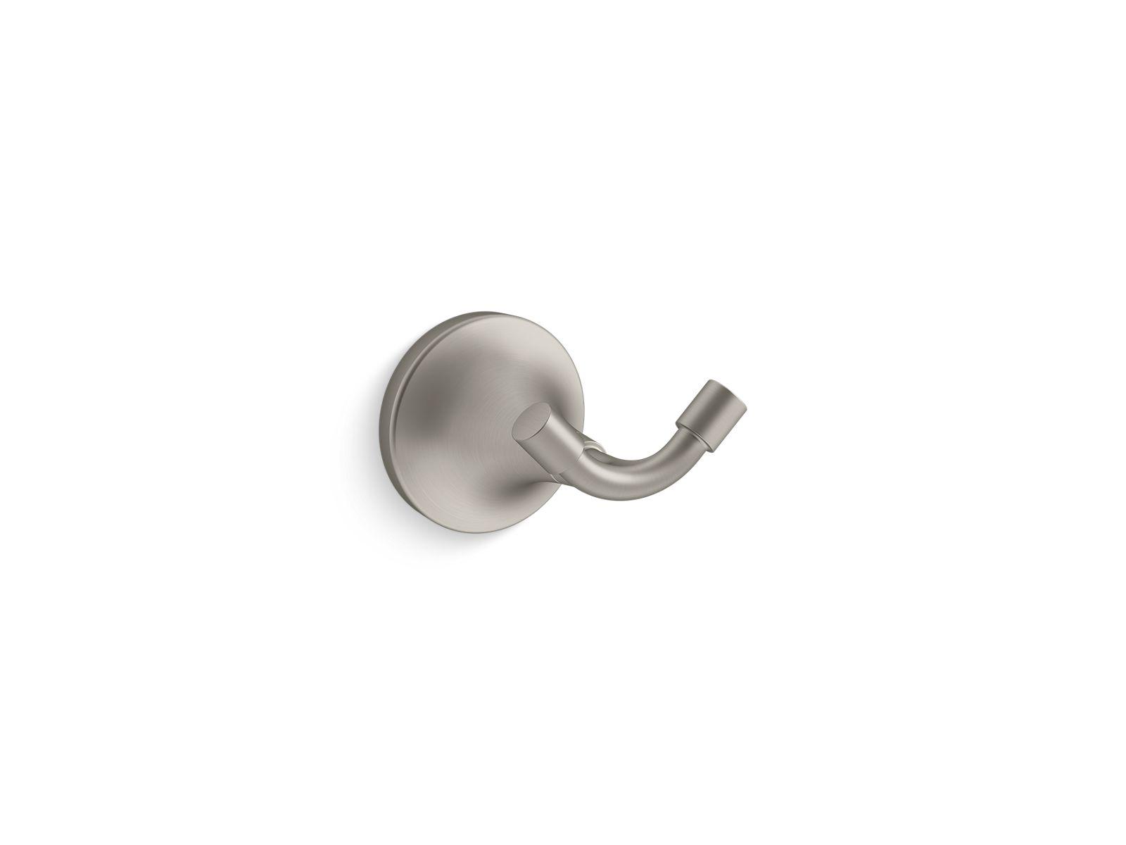 Kohler® 27427-BN 27427 Tone™ Robe Hook, (1) Hooks, 2-15/16 in OAW 3-13/16 in OAD, Zinc