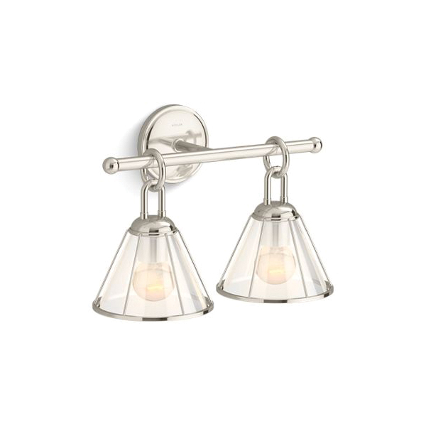 Kohler® 27742-SC02-SNL Light Sconce, (2) CFL Lamp, 120 VAC, Polished Nickel Housing