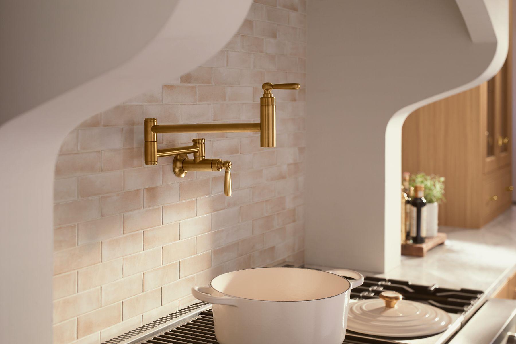 Kohler® 28359-CP Edalyn™ by Studio McGee Pot Filler, Articulating Spout, Polished Chrome, 1 Handles