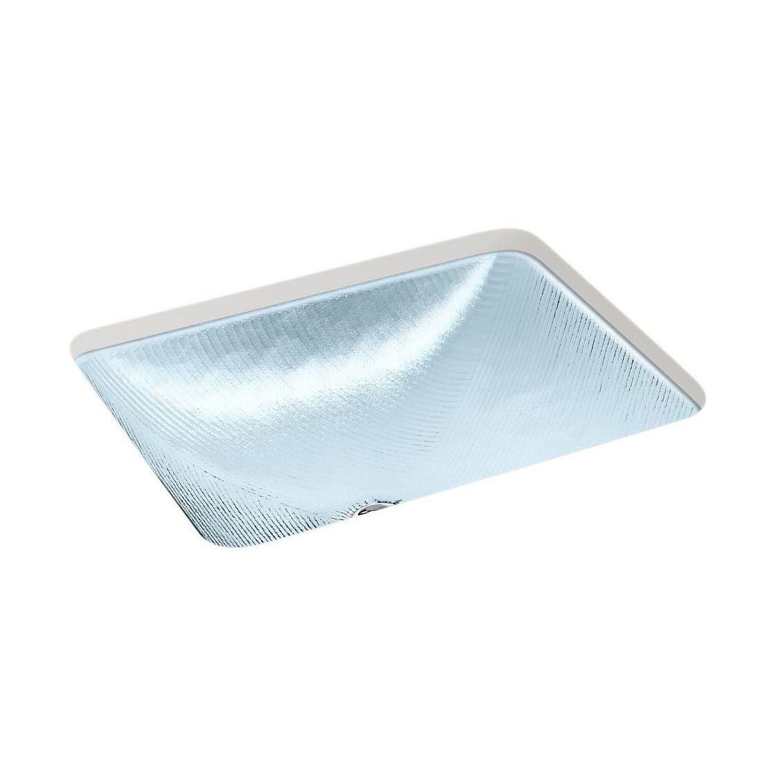 Kohler® 28823-TG1 28823 Yepsen® Bathroom Sink, Rectangular Shape, 6-1/16 in H x 15-1/2 in W x 19-15/16 in D, Under Mount, Glass, Translucent Dusk