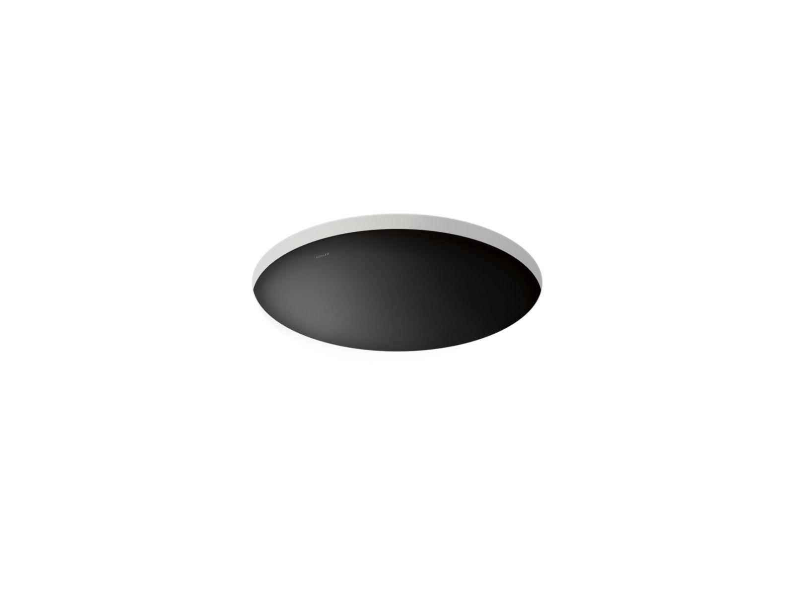 Kohler® 29000-7 29000 Caxton® Bathroom Sink, Round Shape, Under Mount, Vitreous China, Black