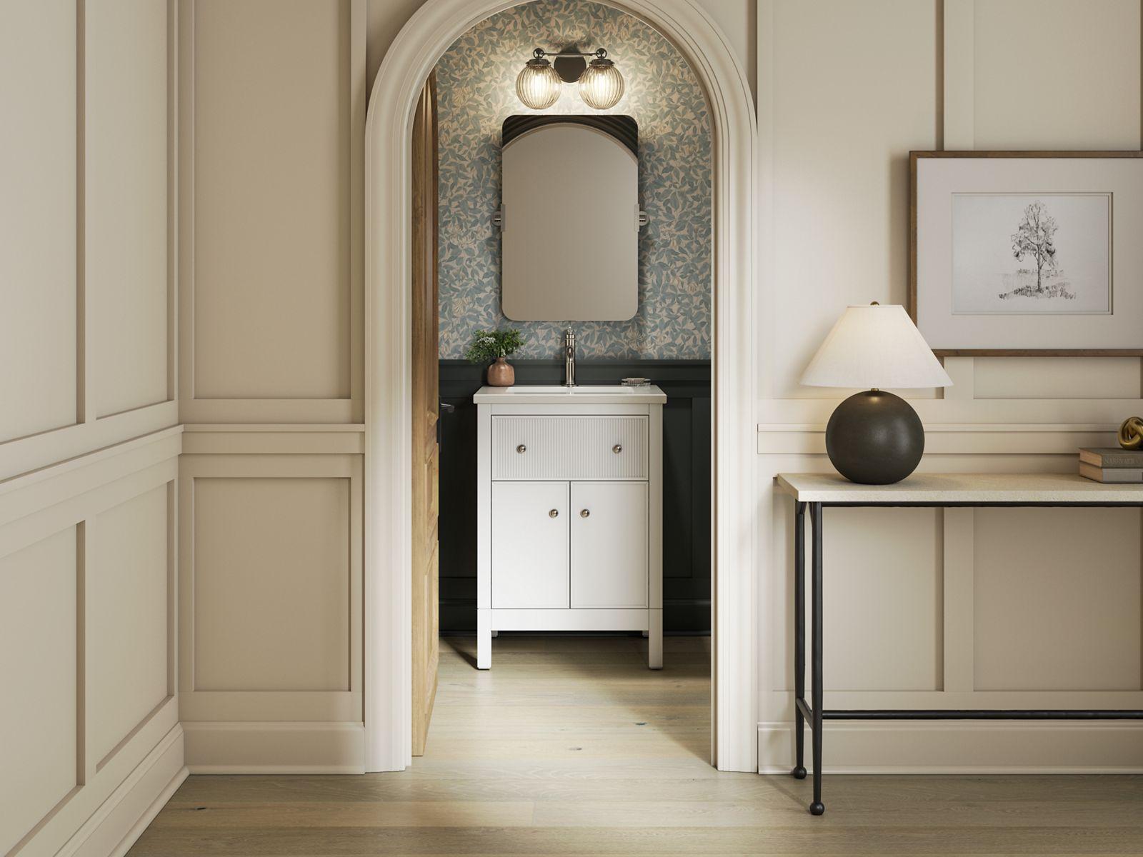 Kohler® 35021-SWK Malin™ by Studio McGee Vanity Cabinet with Sink and Top, 39-11/16 in OAH x 48 in OAW x 22-7/16 in OAD