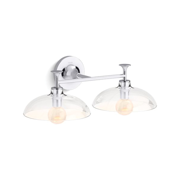 Kohler® 31769-SC02-CPL Light Sconce, (2) CFL Lamp, 120 VAC, Polished Chrome Housing