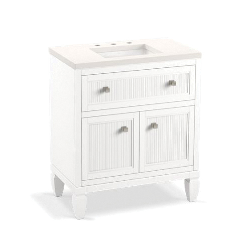 Kohler® 33536-ASB-0 Hearthaven™ Bathroom Vanity Set, 35-13/16 in OAH x 30-9/16 in OAW x 18-1/16 in OAD, Floor Mount
