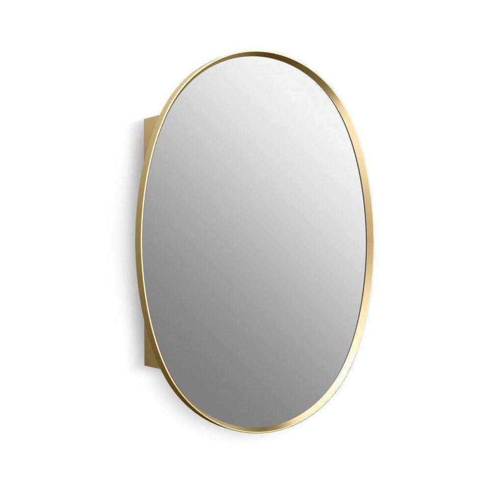 Kohler® 35571-BGL 35571 Verdera® Framed Medicine Cabinet, 5-1/2 in OAL 24 in OAW 34 in OAH, Anodized Aluminum, Moderne Brushed Gold