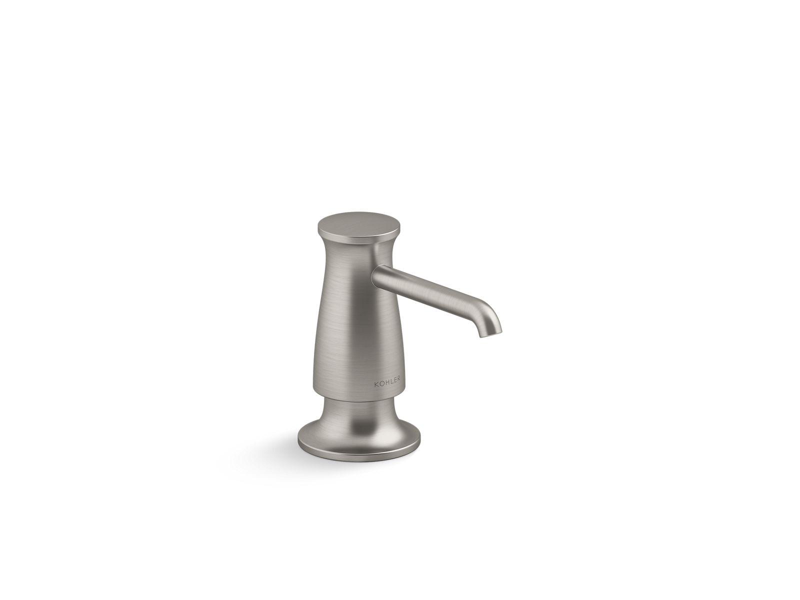 Kohler® 35762-VS Soap/Lotion Dispenser, 16 oz Capacity, Deck Mounting, Brass/Plastic