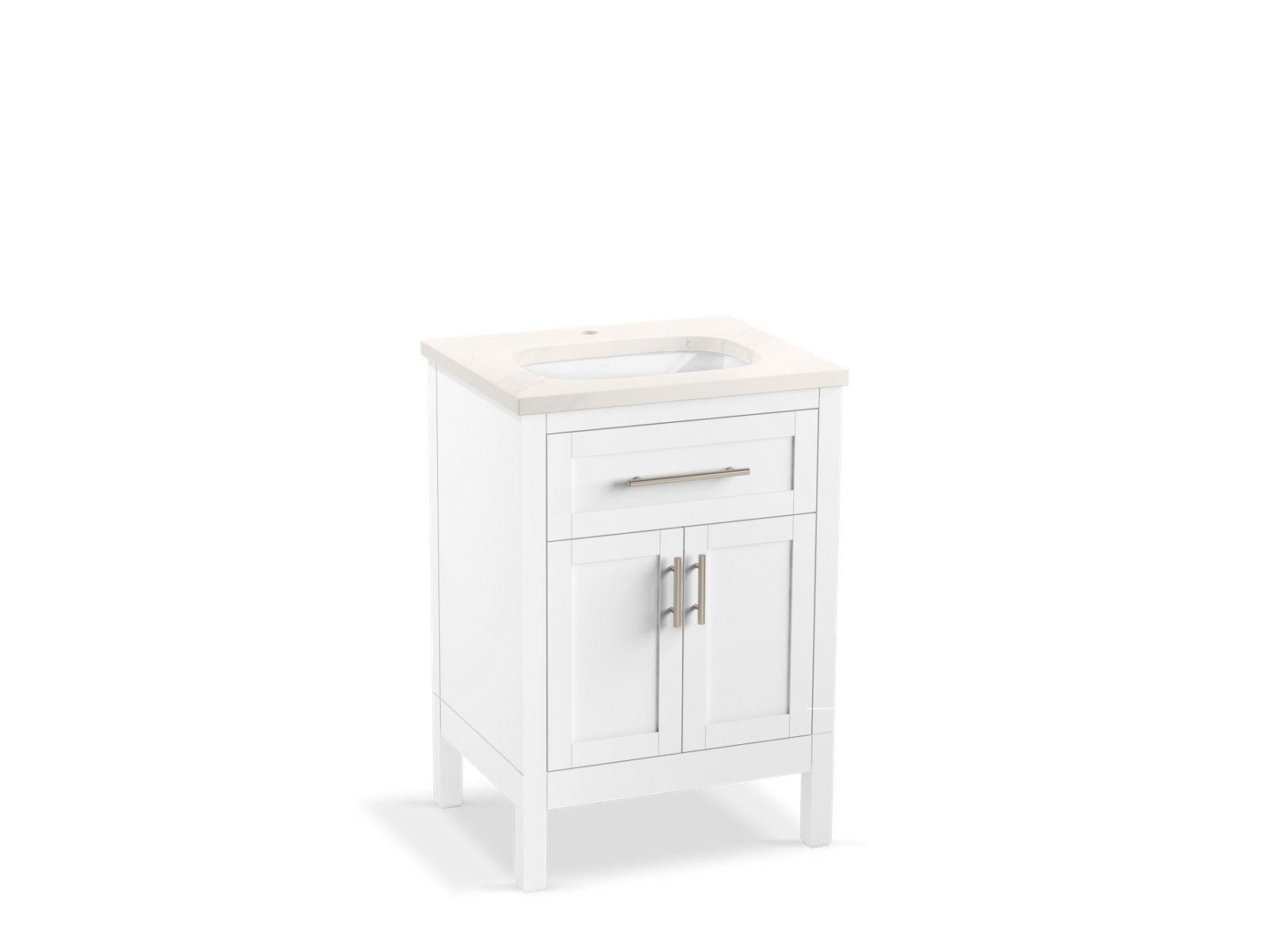 Kohler® 39603-ASB-0 Hadron™ Vanity Cabinet with Sink and Top, 35-3/4 in OAH x 24 in OAW x 20-3/8 in OAD