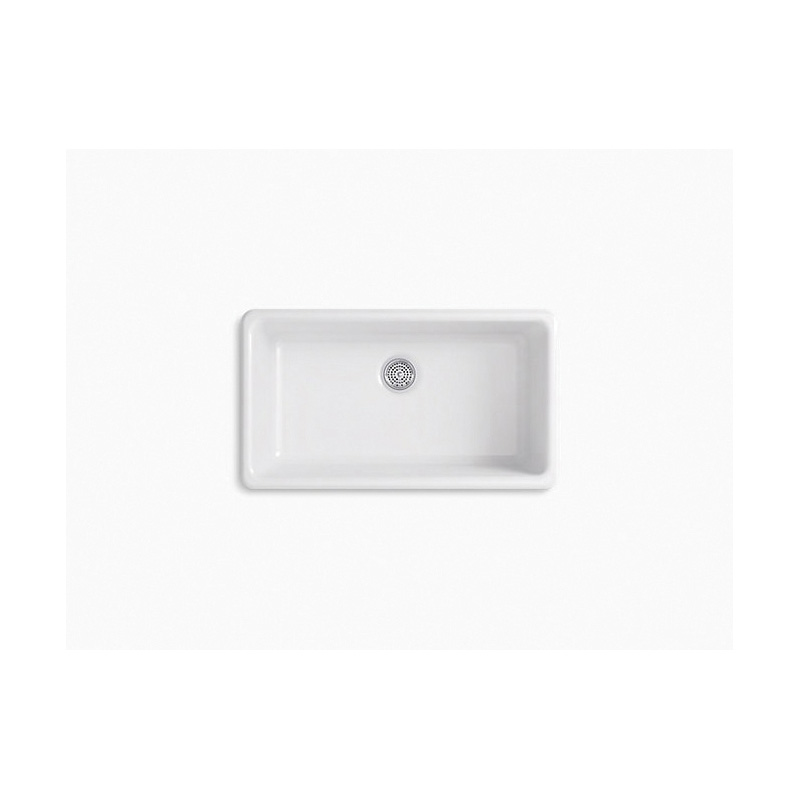 Kohler® 5707-95 Iron/Tones® Kitchen Sink, Rectangular Shape, 33 in W x 18-3/4 in D x 9-5/8 in H, Top/Under Mount, Enameled Cast Iron, Ice Gray™, Domestic