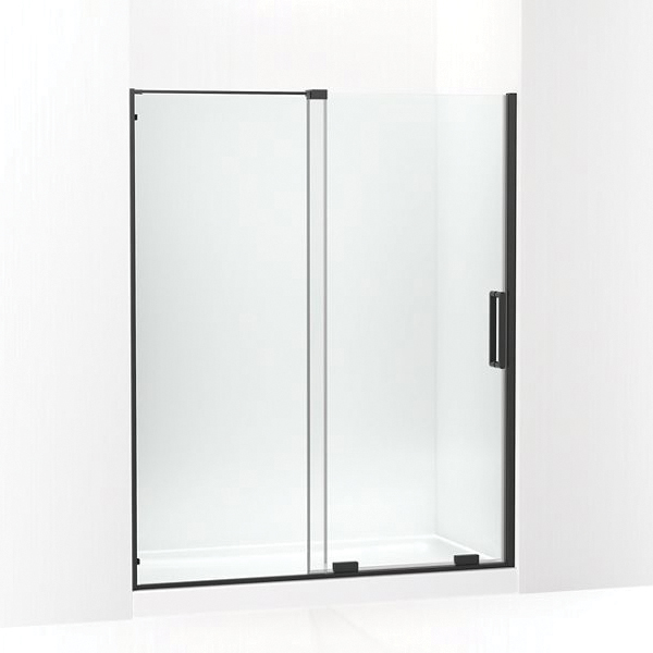 Kohler® 707621-8L-BL Echelon™ Sliding Shower Door, Crystal Clear Tempered Glass, Matte Black, 5/16 in THK Glass, 55-3/4 to 59-3/4 in W Opening