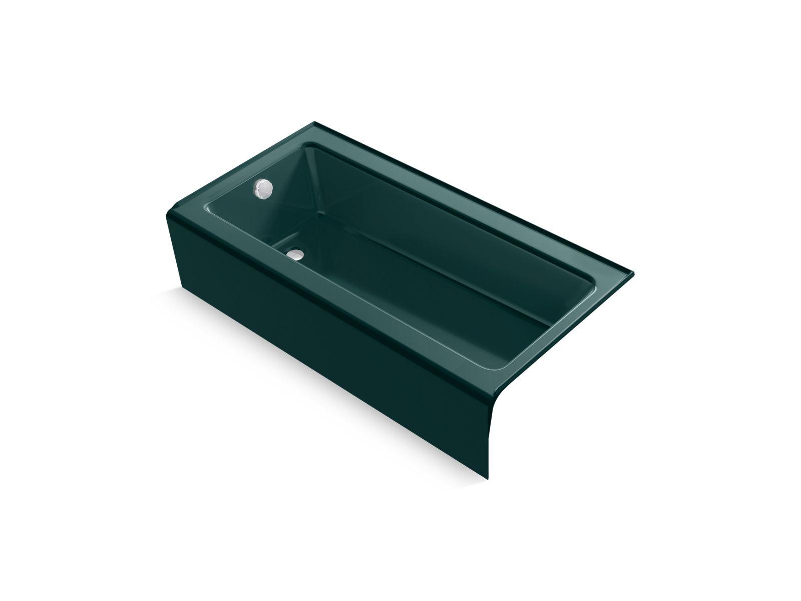 Kohler® 837-17 Bellwether® Bathtub, 60 in L x 30-1/4 in W, Left Drain, Teal
