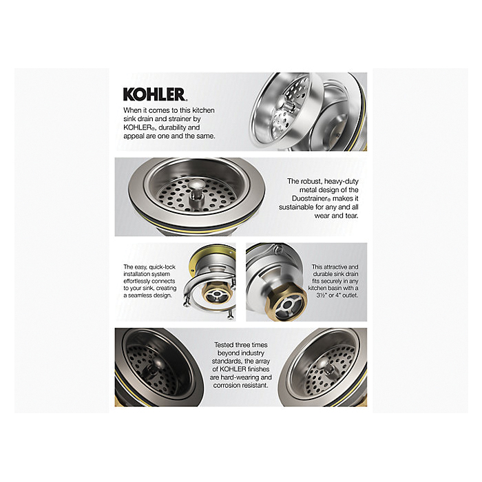 Kohler® 8803-BL Duostrainer® Sink Strainer Basket, Metal