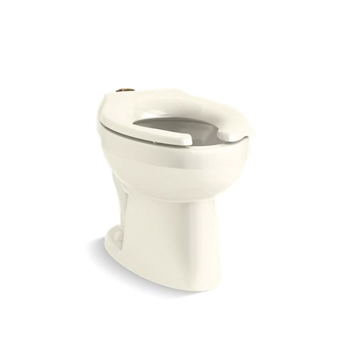 Kohler® 96053-96 Wellcome™ Ultra Flushometer Toilet Bowl, Biscuit, Elongated Shape, 10 or 12 in Rough-In, 15-1/4 in H Rim, 2-1/8 in Trapway