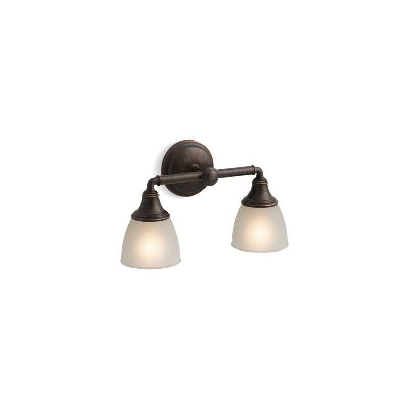 Kohler® 10571-2BZ Double Light Bathroom Wall Sconce, Devonshire®, Oil Rubbed Bronze, 2 Lamps