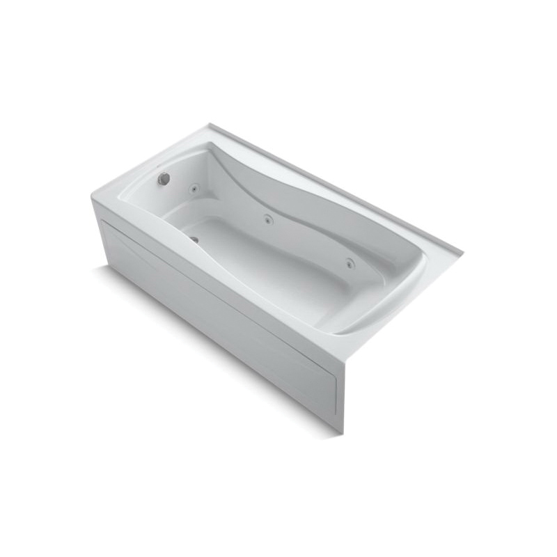 Kohler® 1257-LAW-0 Mariposa® Bathtub With Integral Apron, Whirlpool, Rectangle Shape, 72 in L x 36 in W, Left Drain, White