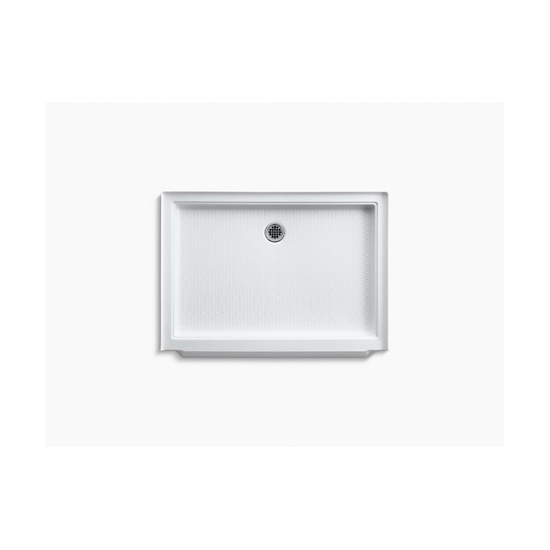 Kohler® 9549-0 Memoirs® Single Threshold Shower Base, White, Center Rear Drain, 48 in L x 34 in W x 6 in D