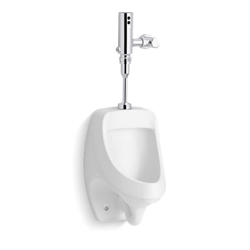 Kohler® PR5452-T1DS-NA Anti-Microbial Touchless Urinal With Mach® Tripoint® Flushometer, Dexter™, 0.125 gpf Flush Rate, Top Spud, Wall Mount