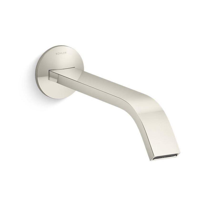 Kohler® T23888-SN T23888 Components® Wall Mount Faucet Spout, 10-7/16 in, 1.2 gpm, 4.5 lpm, Maximum flow rate at 60 psi, 4.14 bar, Brass, Vibrant Polished Nickel