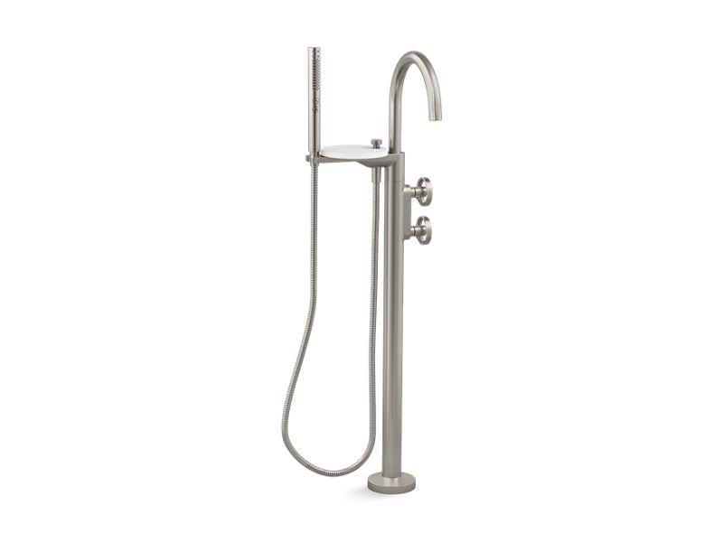 Kohler® T77984-9-BN T77984-9 Components® Floor Mount Bath Filler Trim, 8.0 gpm Flow Rate, Vibrant Brushed Nickel, 2 Handles, Residential