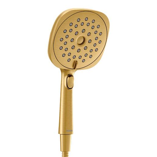 Moen® 220H5EPBG Verso™ Standard Verso Combination Shower, 5 in Dia, 1.75 gpm Flow Rate, 1/2 in IPS Connection, Brushed Gold, Import