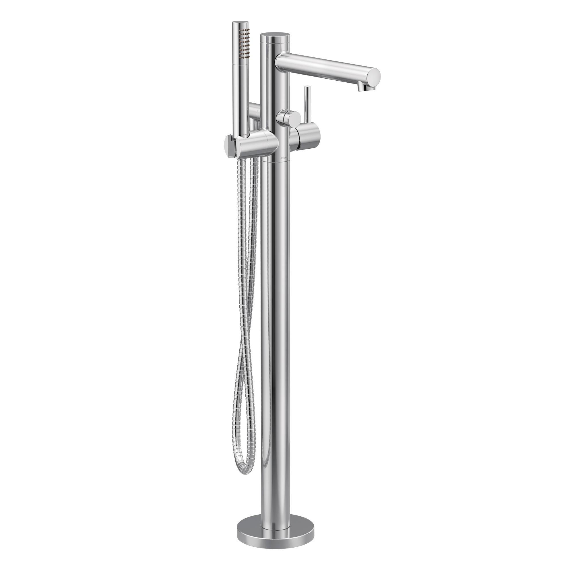 Moen® 395 Align™ Floor Mount Tub Filler Faucet, Polished Chrome, 1 Handle, Domestic, Commercial