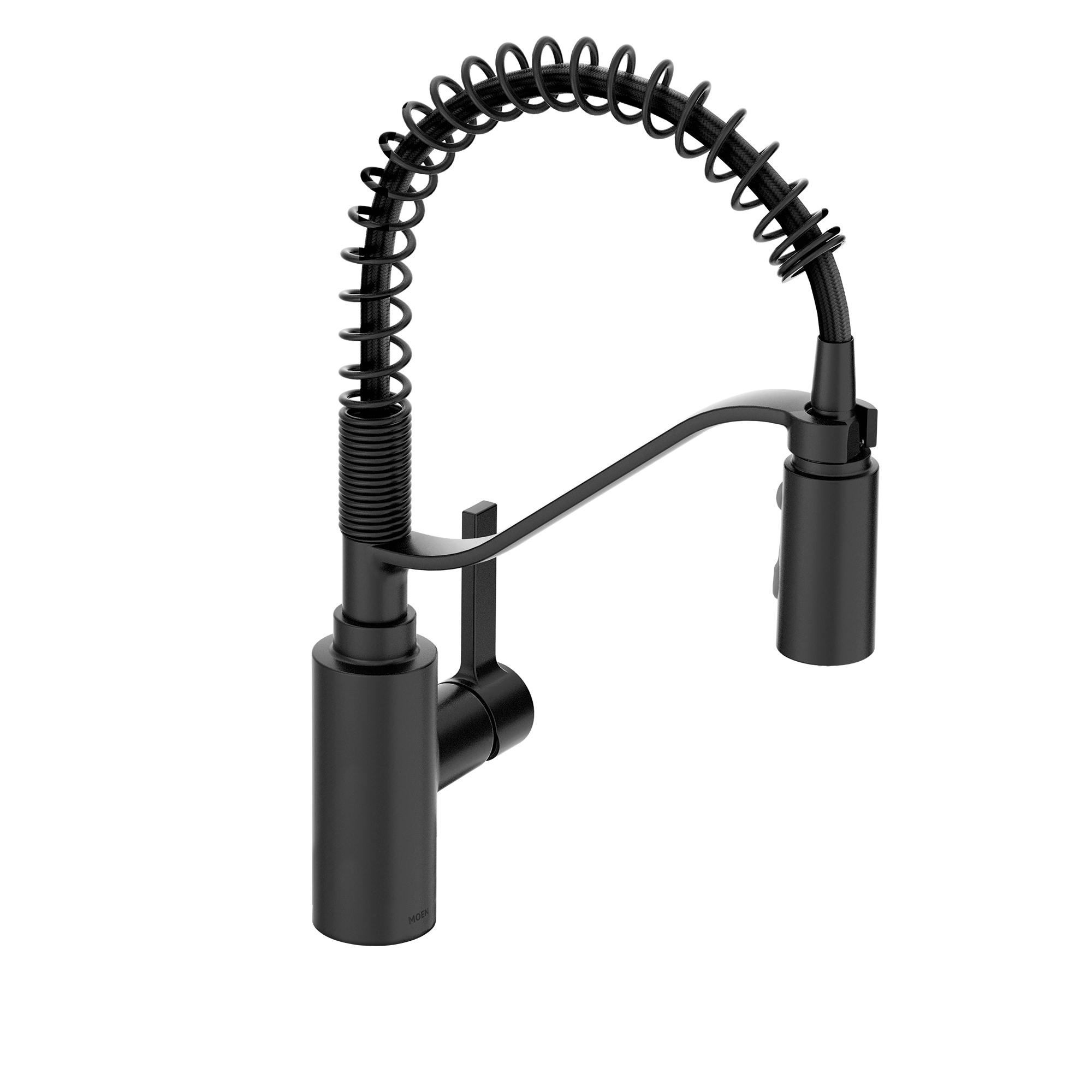 Moen® 5926BL 5926 Genta LX Pull-Down Kitchen Faucet, Commercial, 1.5 gpm Flow Rate, High Arc Pull-Down Spout, Matte Black, 1 Handles, Domestic
