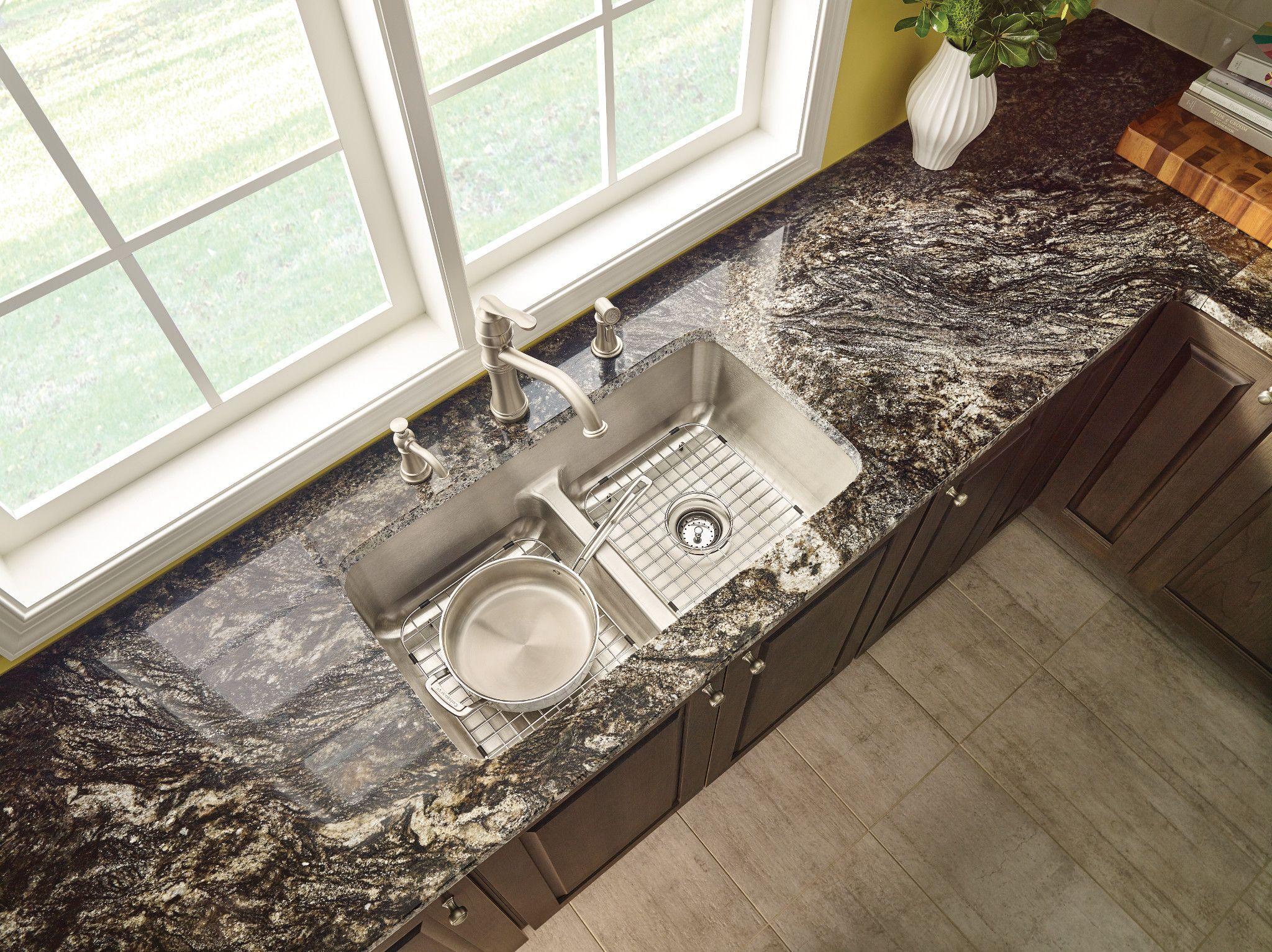 Moen® 7245C Kitchen Faucet, Belfield™, 1.5 gpm Flow Rate, 8 in Center, Fixed Spout, Polished Chrome, 1 Handle, Domestic
