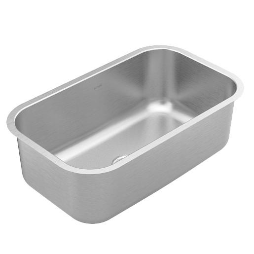 Moen® GS18155 Prep High Quality Sink, Rectangular Shape, 28 in L 16 in W 10 in D Bowl, 18 in W x 10 in D x 30 in L, Under Mount, Stainless Steel