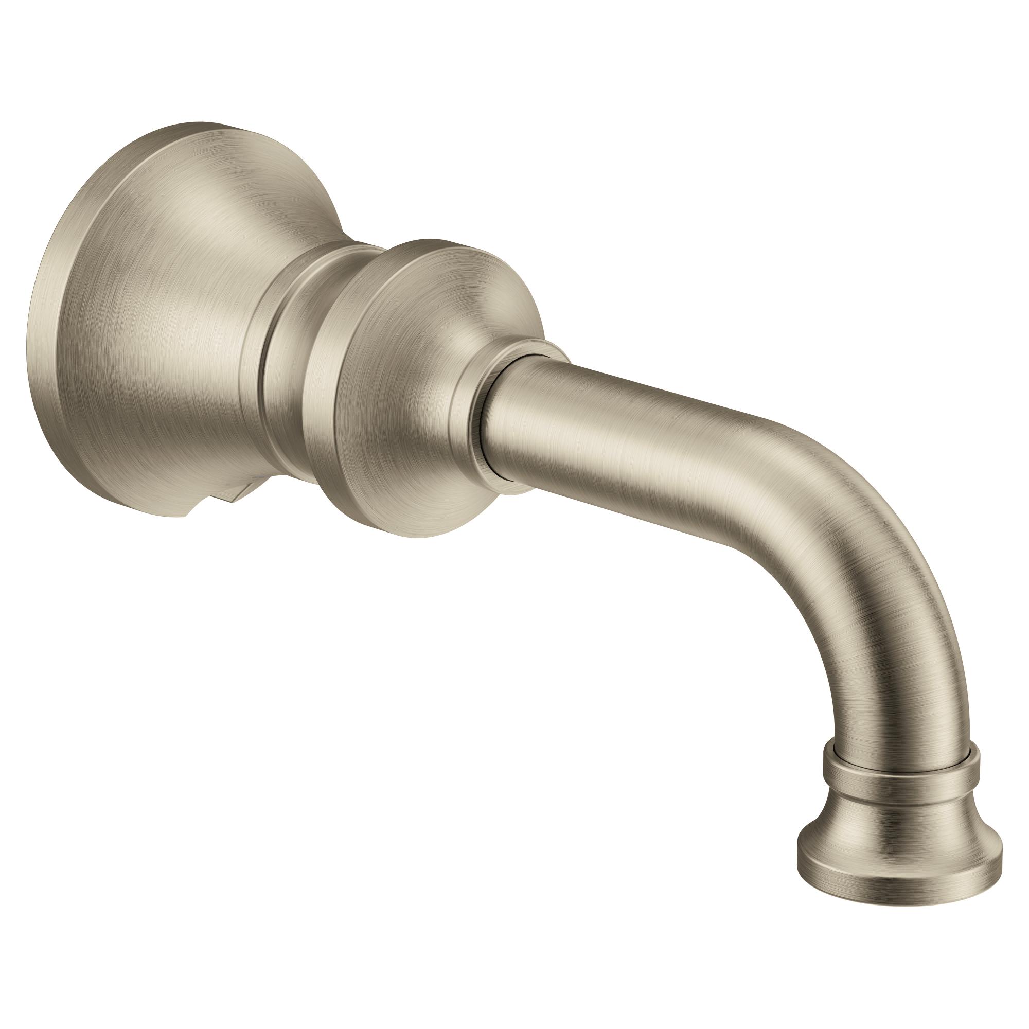Moen® S5001BN Colinet™ Non-Diverter Spout, 1/2 in CC Slip Fit, 9 in L, Metal, Brushed Nickel, Domestic, Residential