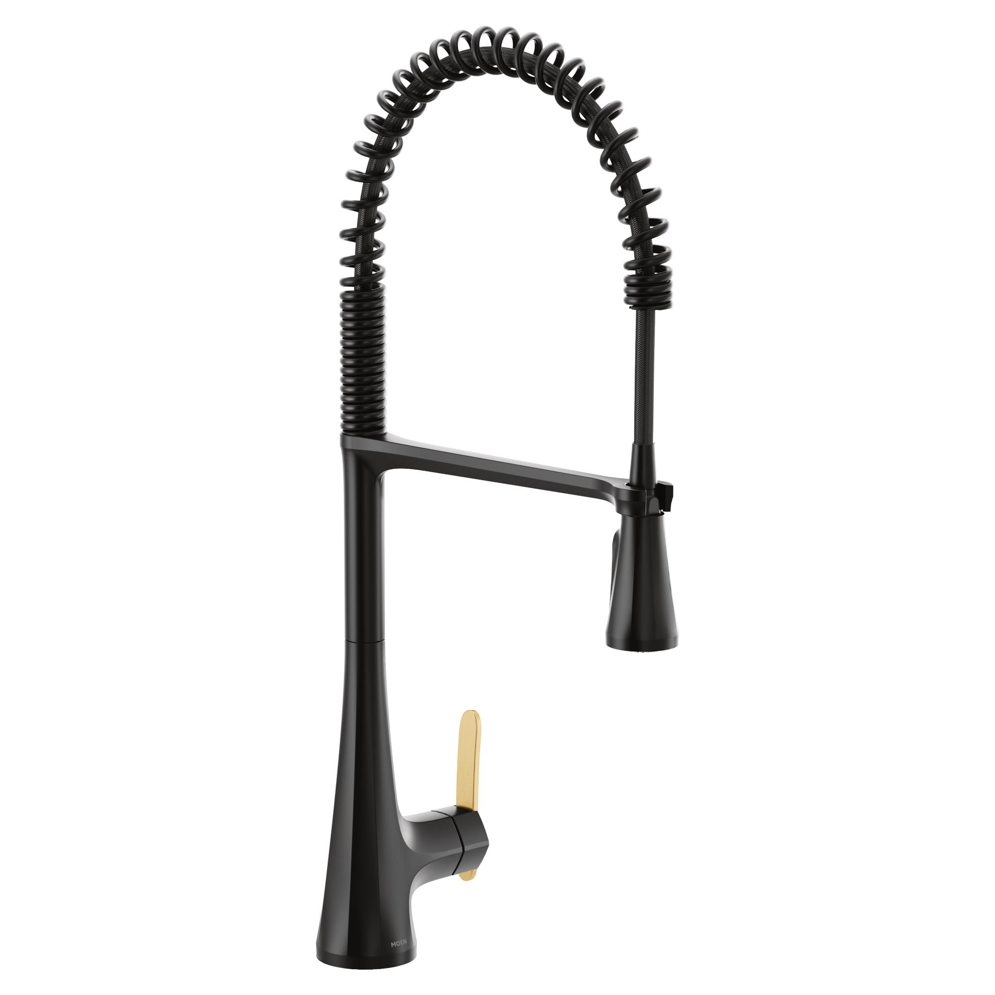Moen® S5235BL Sinema™ Kitchen Faucet, 1.5 gpm Flow Rate, 360 deg High Arc Pull-Down Spout, Matte Black, 1 Handle, Domestic