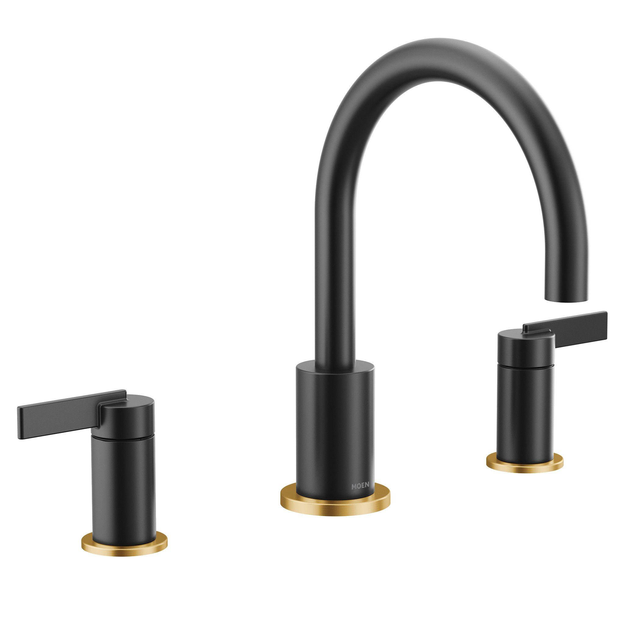Moen® T6223BL CIA™ Roman Tub Faucet Trim, Matte Black, 2 Handles, Domestic