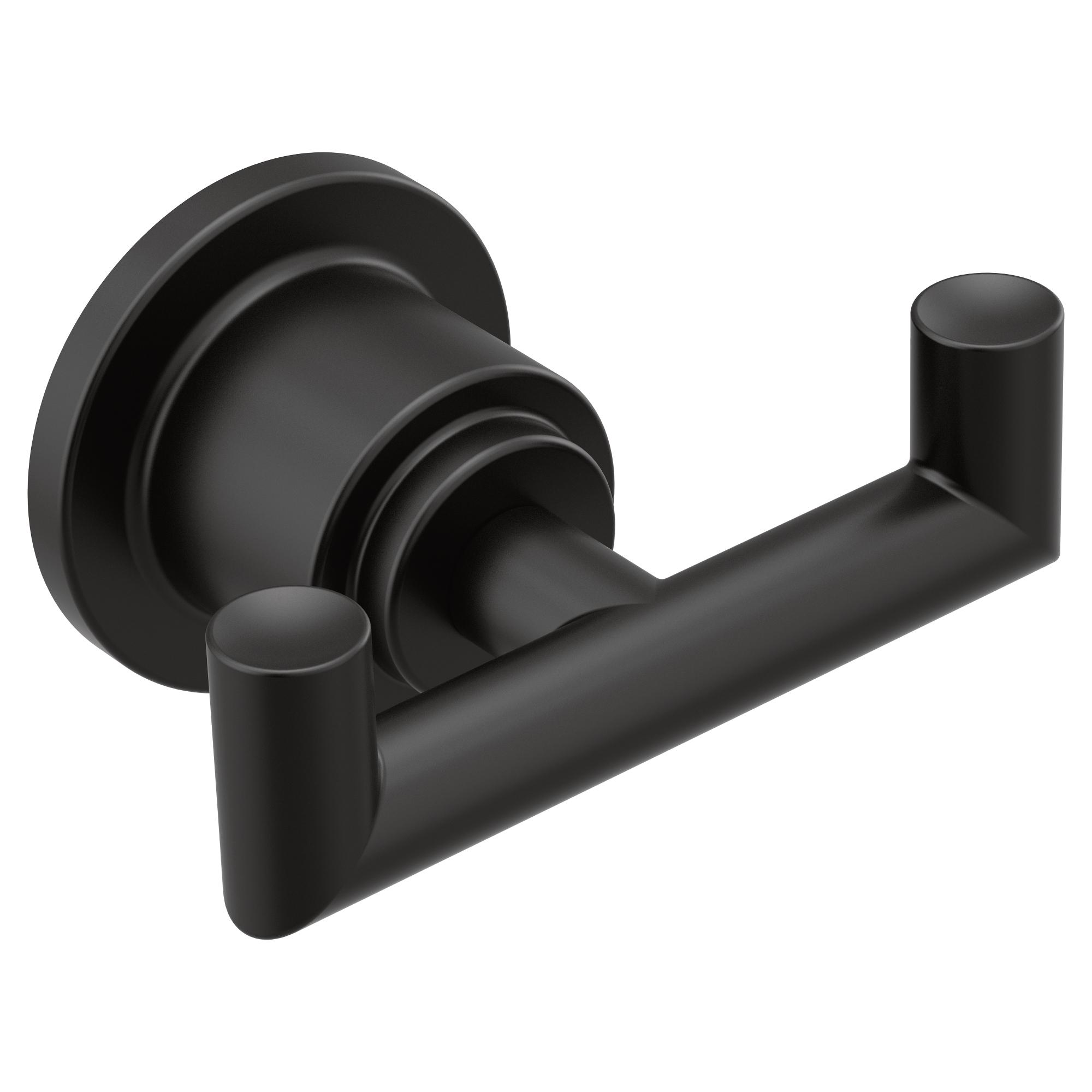 Moen® YB0803BL Arris™ Robe Hook, 2 Hooks, 2.05 in OAH x 3.56 in OAW x 2.51 in OAD, Zinc, Import
